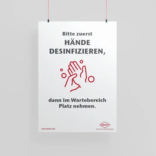 Plakat: Hände desinfizieren