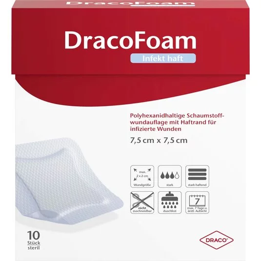 DracoFoam infekt haft selbsthaftender Schaumstoff-Wundverband - Packshot