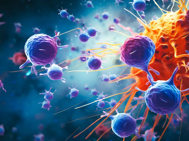 Immunzellen, Entzündungsreaktion, grafische Darstellung