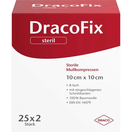 DracoFix Mullkompressen steril, Packshot