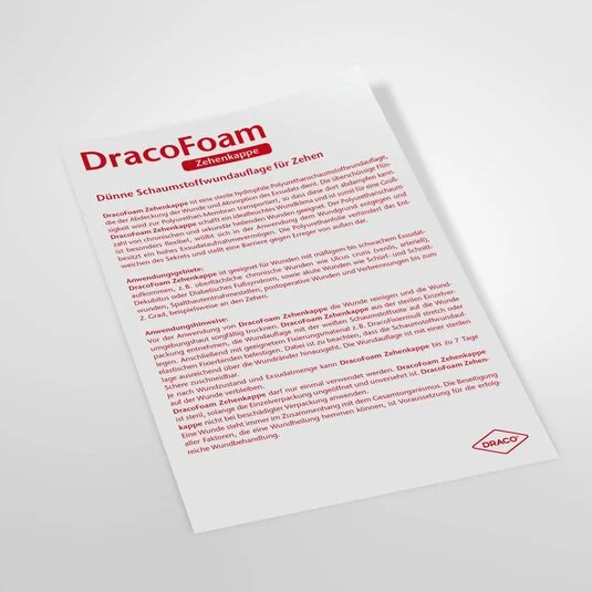 Gebrauchsanweisung DracoFoam Zehenkappe