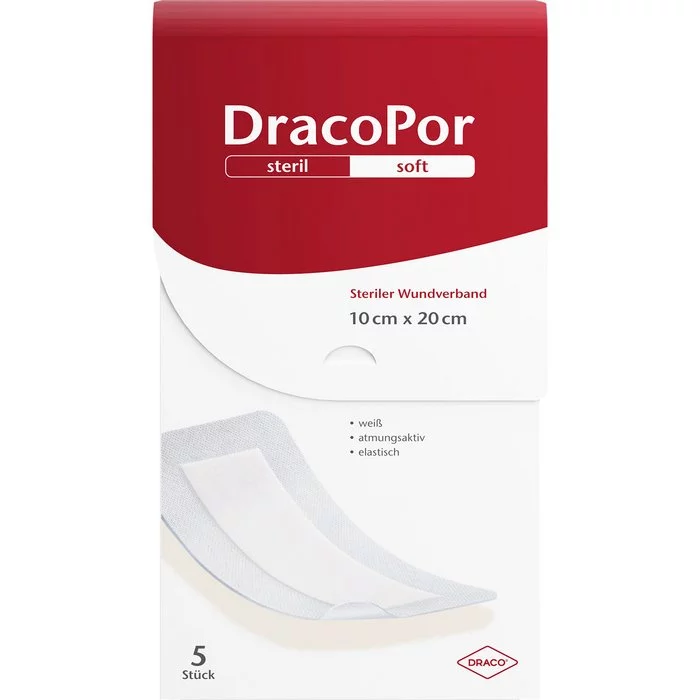 DracoPor Steril Soft 10x20cm Weiss 5er Packshot