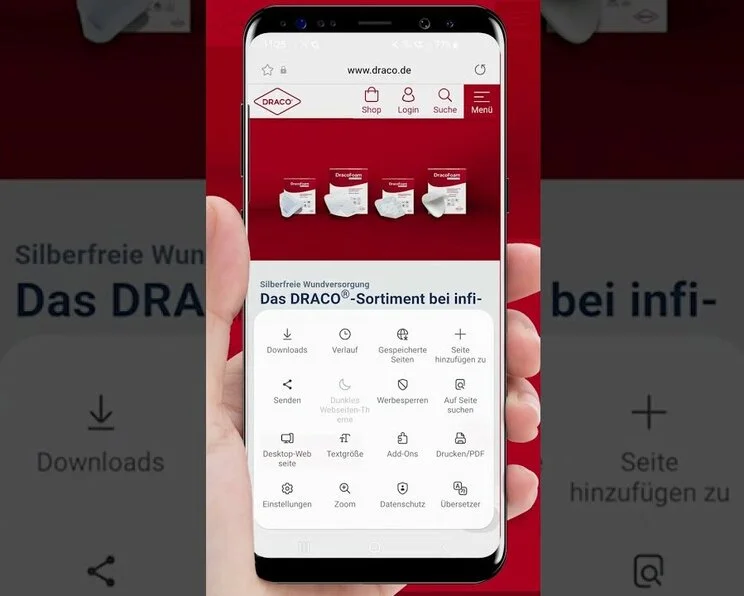 Webseite auf den Homescreen - Smartphone-Anleitung DRACO® Services und Apps direkt auf Ihrem Handy oder Tablet