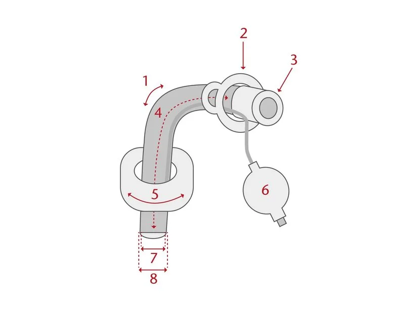 Schematische Darstellung einer Trachealkanüle