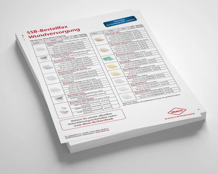 Vorschau Draco SSB Bestellfax Moderne Wundversorgung Sprechstundenbedarf