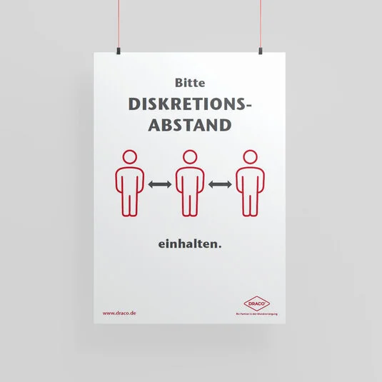 Plakat: Diskretionsabstand