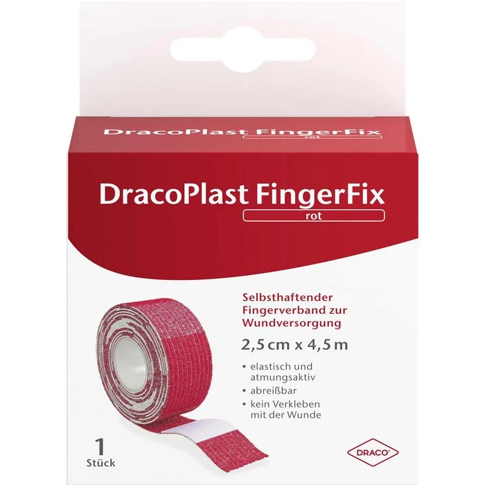 DracoPlast Finger Fix rot 2,5cmx4,5m
