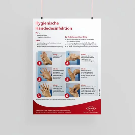 Plakat: Händedesinfektion